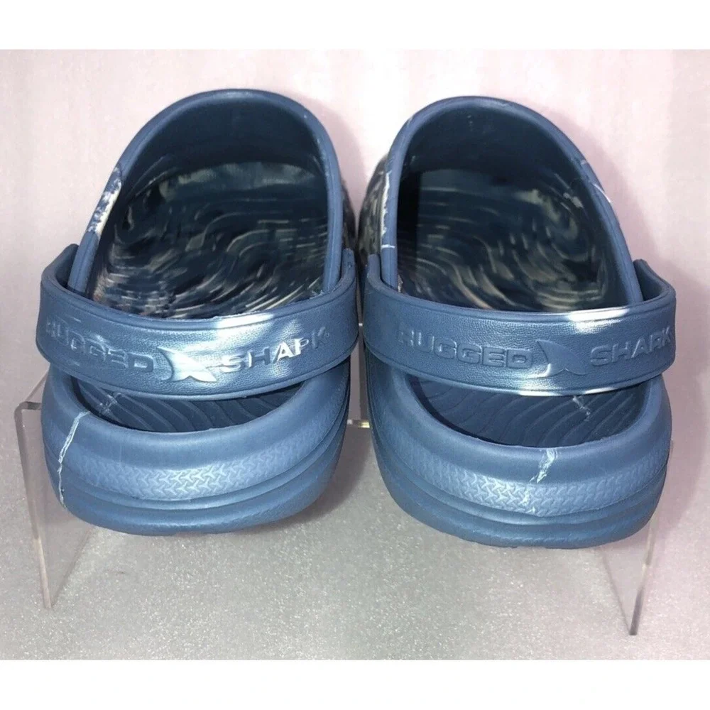 Rugged Shark Men's Blue Swirl Comfort‎ RGS EVA Clog Water Sandals Size 12 NEW